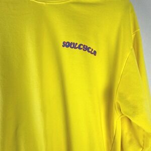 SoulCycle Sweatshirt Cotton Blend Mens M Yellow Graphic Smiley Have A Nice Day